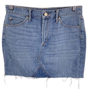 Articles of Society sz 29 Sage Walker Denim Mini Jean Skirt Raw Hem Aritzia